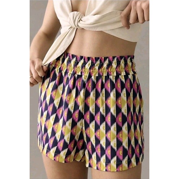 Anthropologie Pants - Anthropologie Easy Traveler Shorts Multicolor Elastic Waist Pockets Flowy Boho L